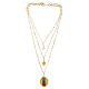 Collana Amen multi strati ottone dorato zirconi bianchi medaglia Nostra Signora Guadalupe s4