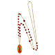 Collier Amen en laiton doré avec jaspe rouge médaille de Notre-Dame de Guadalupe s4