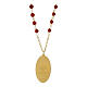 Collana Amen in ottone dorato con diaspro rosso medaglia Nostra Signora di Guadalupe s2