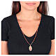 Collana Amen in ottone dorato con diaspro rosso medaglia Nostra Signora di Guadalupe s2
