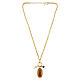 Collana Amen charms Nostra Signora di Guadalupe ottone dorato diaspro rosso zirconi bianchi s4
