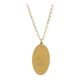 Collana semplice in ottone dorato medaglia Nostra Signora di Guadalupe Amen