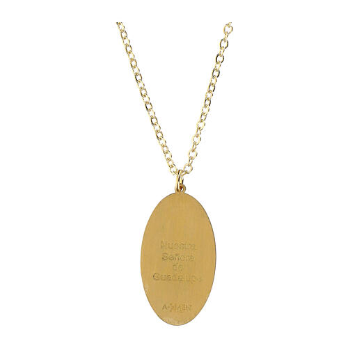 Collana semplice in ottone dorato medaglia Nostra Signora di Guadalupe Amen 3