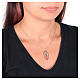 Collana semplice in ottone dorato medaglia Nostra Signora di Guadalupe Amen s2