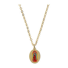Collier pendentif Notre-Dame de Guadalupe en laiton doré Amen