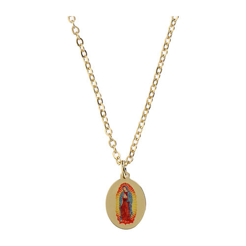 Collana Madonna di Guadalupe in ottone dorato Amen charm 1