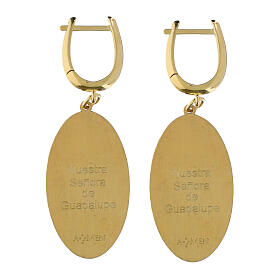 Brincos pendentes Nossa Senhora de Guadalupe Amen em latão dourado