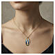 Collier Amen en laiton doré médaille ovale Notre‑Dame de Medjugorje s2
