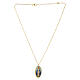 Amen Necklace in Gilded Brass with Oval Our Lady of Medjugorje Medal s4