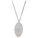 Amen rhodium-plated brass necklace with oval medal of Our Lady of Pompeii s3
