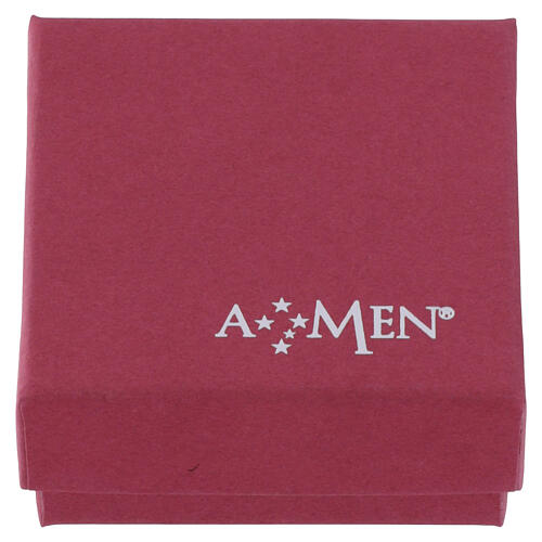 Collar Amen Virgen de Pompeya medalla ovalada rodiada 5