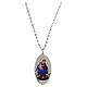 Collana Amen Madonna di Pompei medaglia ovale rodiata s1