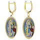 Orecchini Amen Madonna di Lourdes medaglia ovale dorata s1