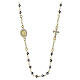 Hematite Bead Choker with Miraculous Medal, Gold-Plated 925 Silver - Benedictus s1