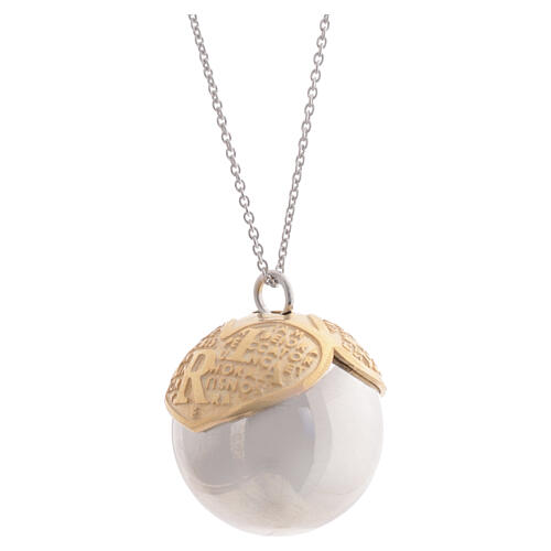 Ave Maria Angel Caller Necklace in 925 Silver with Gold Finish Benedictus 4