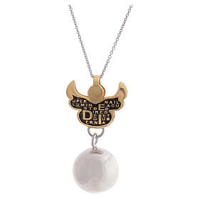 Angel caller necklace with angel pendant, gold-plated 925 silver, Benedictus