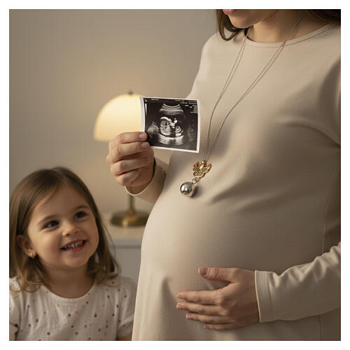 Naszyjnik Chiama Angeli, anioł, pozłacane srebro 925, Benedictus 3