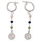Benedictus Virgin and Child Earrings 925 Rhodium-Plated Silver with Multicolor Crystal Beads s3