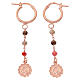 Virgin Mary Earrings orange brown beads 925 silver rose Benedictus s3