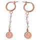 Rose dangle earrings with white stones Virgin Mary and Child 925 silver Benedictus s4