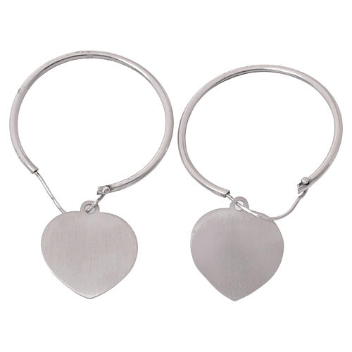 Ave Maria Heart Hoop Earrings in 925 Silver, Benedictus 3