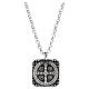 Benedictus Square Saint Benedict Pendant Necklace 925 Oxidized Silver s1