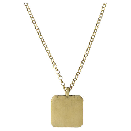 Saint Benedict necklace by Benedictus, 925 gold-plated silver, square pendant 4