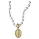 Miraculous Medal necklace, gold-plated 925 silver, 0.16-inch mother-of-pearl beads, Benedictus s1