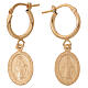 Boucles d'oreilles Médaille Miraculeuse argent 925 doré Benedictus s1