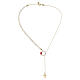 Benedictus Gold-Plated 925 Sterling Silver Necklace with Red Zircon Circle and Natural Pearls s3