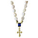 Natural pearl necklace with gold cross and blue rhinestone by Benedictus, gold-plated 925 silver s1