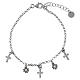 Benedictus rhodium-plated 925 silver bracelet with white rhinestone charms s1