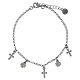 Benedictus rhodium-plated 925 silver bracelet with white rhinestone charms s3