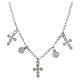 Collar plata colgantes cruces zircones blancos rodiada Benedictus s4
