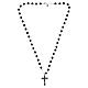 Collar cruz zircones negros granos Ónix 6 mm Benedictus plata 925 s4