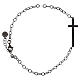Pulsera cruz plata 925 acabado rutenio zircones negros Benedictus s3