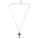 Collar cruz con zircones negros cadena plana plata rodiada Benedictus s4