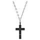 Benedictus necklace with black rhinestone cross, 925 silver with ruthenium finish s1