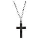 Benedictus Cross Pendant Necklace 925 Silver with Ruthenium Finish and Black Zirconia s3