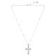 925 Rhodium-Plated Silver Necklace with Domed Cross Pave of White Zirconia, Benedictus s4