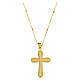 Necklace with convex cross, white rhinestone pavé, gold plated 925 silver, Benedictus s3