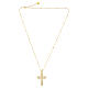 Collana croce bombata pavé zirconi bianchi argento dorato Benedictus s4