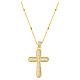 Benedictus Gold-Plated 925 Silver Domed Cross Necklace with White Zirconia Pave s1