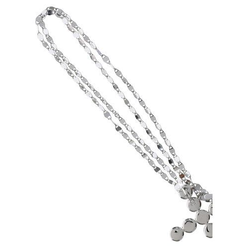 Collana croce zirconi bianchi cerchi argento rodiato Benedictus 4