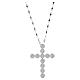 Collana croce zirconi bianchi cerchi argento rodiato Benedictus s1