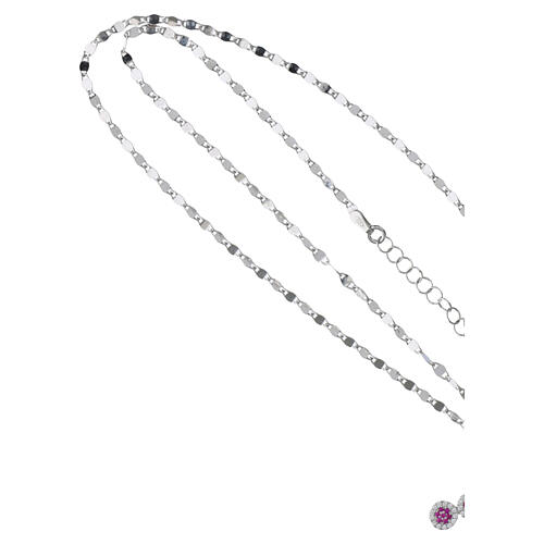 Collar cruz colgante zircones blancos rubí plata 925 Benedictus 3