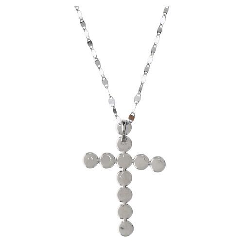 Collar cruz colgante zircones blancos rubí plata 925 Benedictus 5