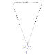 Collar plata colgante cruz zircones blancos azules Benedictus s3