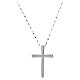 Benedictus necklace with pavé rhinestone cross , rhodium-plated 925 silver s1