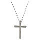 Benedictus necklace with pavé rhinestone cross , rhodium-plated 925 silver s5